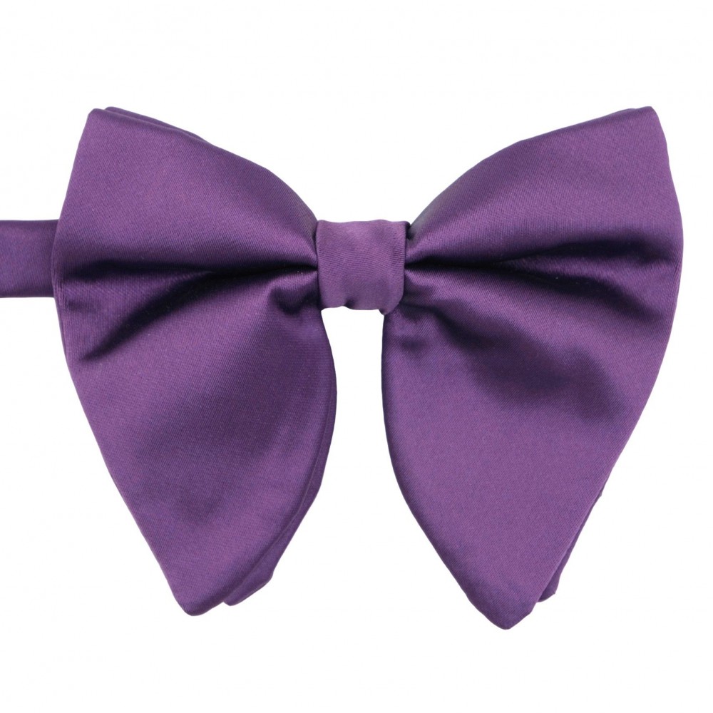 Noeud papillon homme en tissu surdimensionné. Violet uni