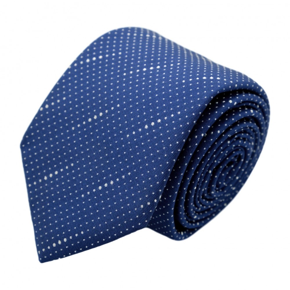 Cravate homme de marque Ungaro. Bleu roi à pois