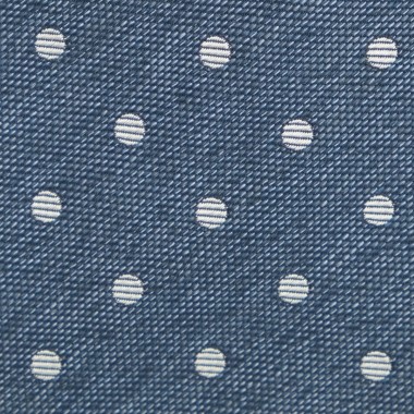 Cravate homme de marque Ungaro. Bleu style "Jean" à gros pois blancs 2