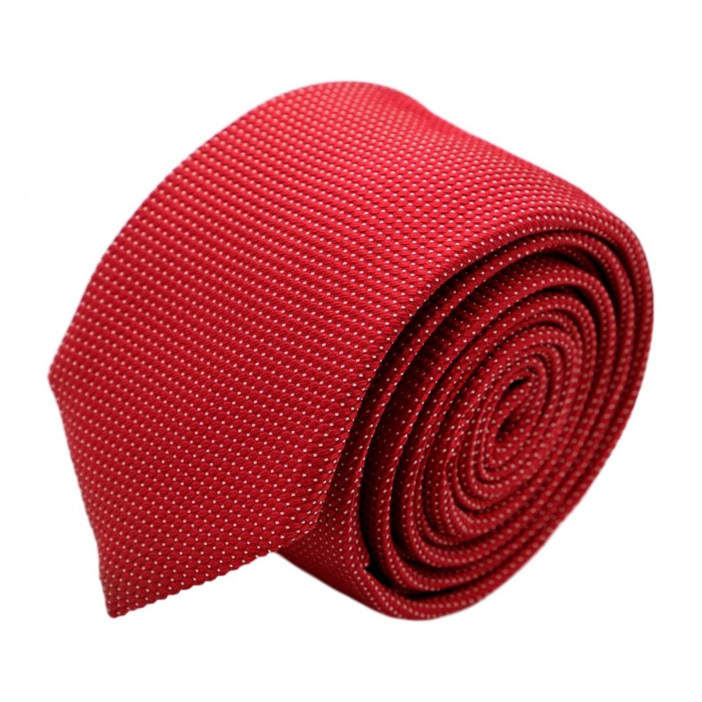 Cravate homme de marque Ungaro. Rouge à très fins pois blancs
