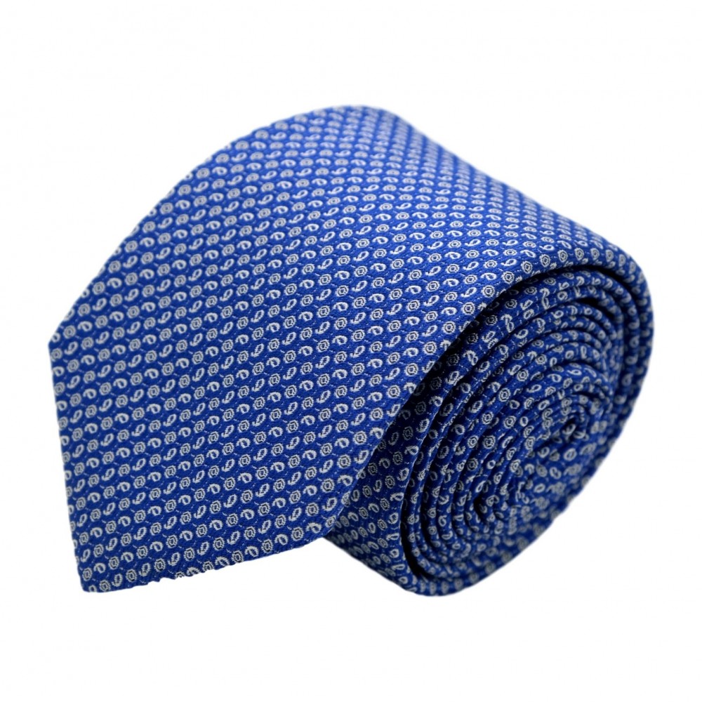 Cravate homme de marque Ungaro. Bleu roi à motifs fantaisie
