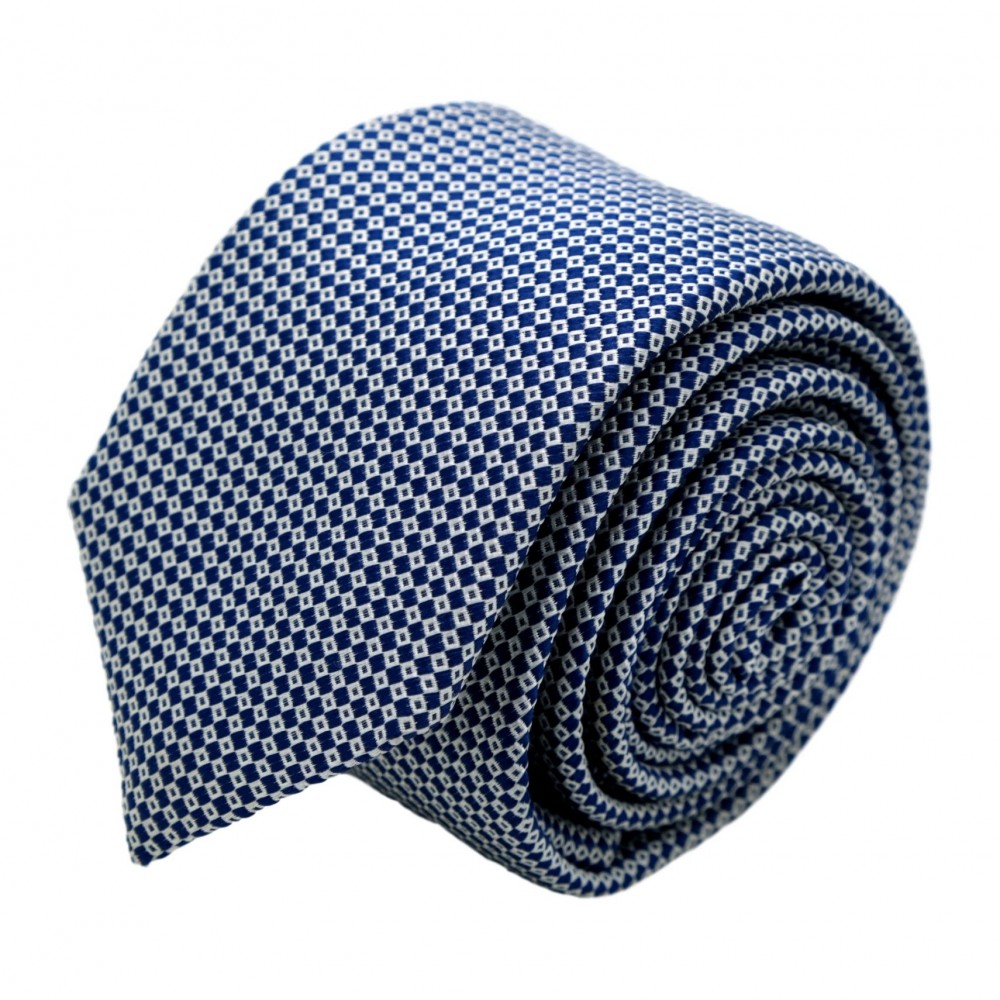 Cravate homme de marque Ungaro. Bleu marine à petits carrés