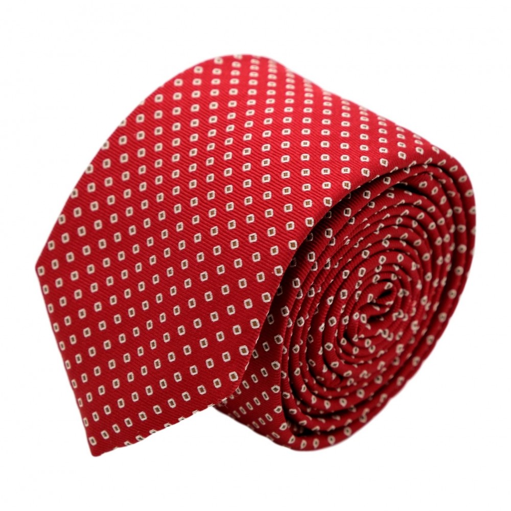 Cravate homme de marque Ungaro. Rouge à petits carrés