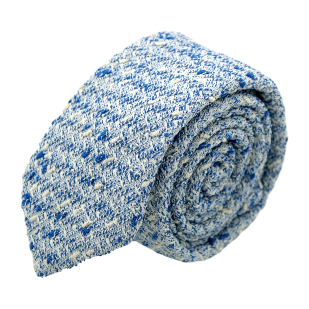 Cravate homme de marque Ungaro. Bleu ciel style "Tweed"