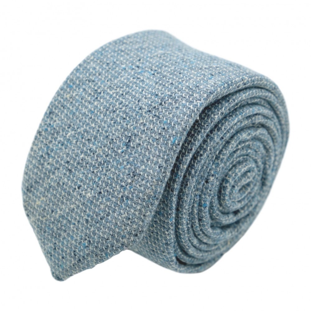 Cravate homme de marque Ungaro. Bleu chiné en coton et soie