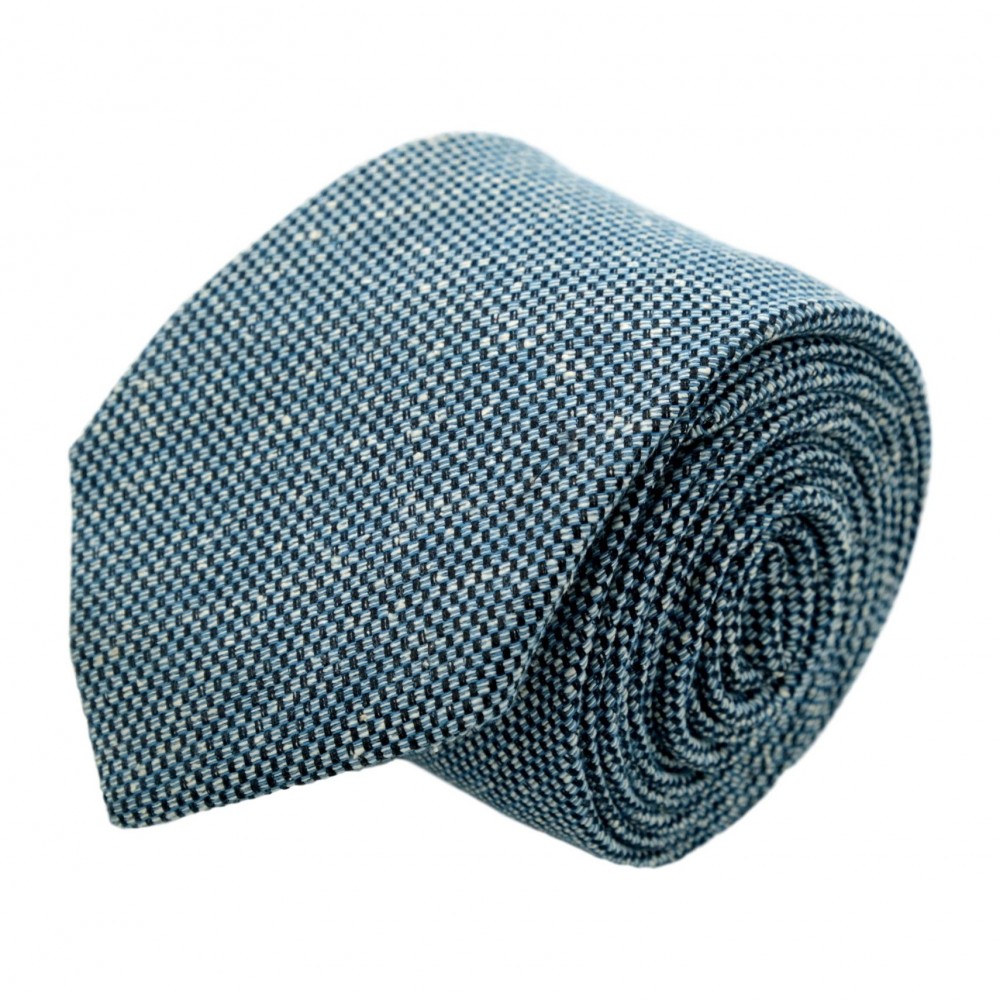 Cravate homme de marque Ungaro. Bleu "il-de-Perdrix" en coton et soie