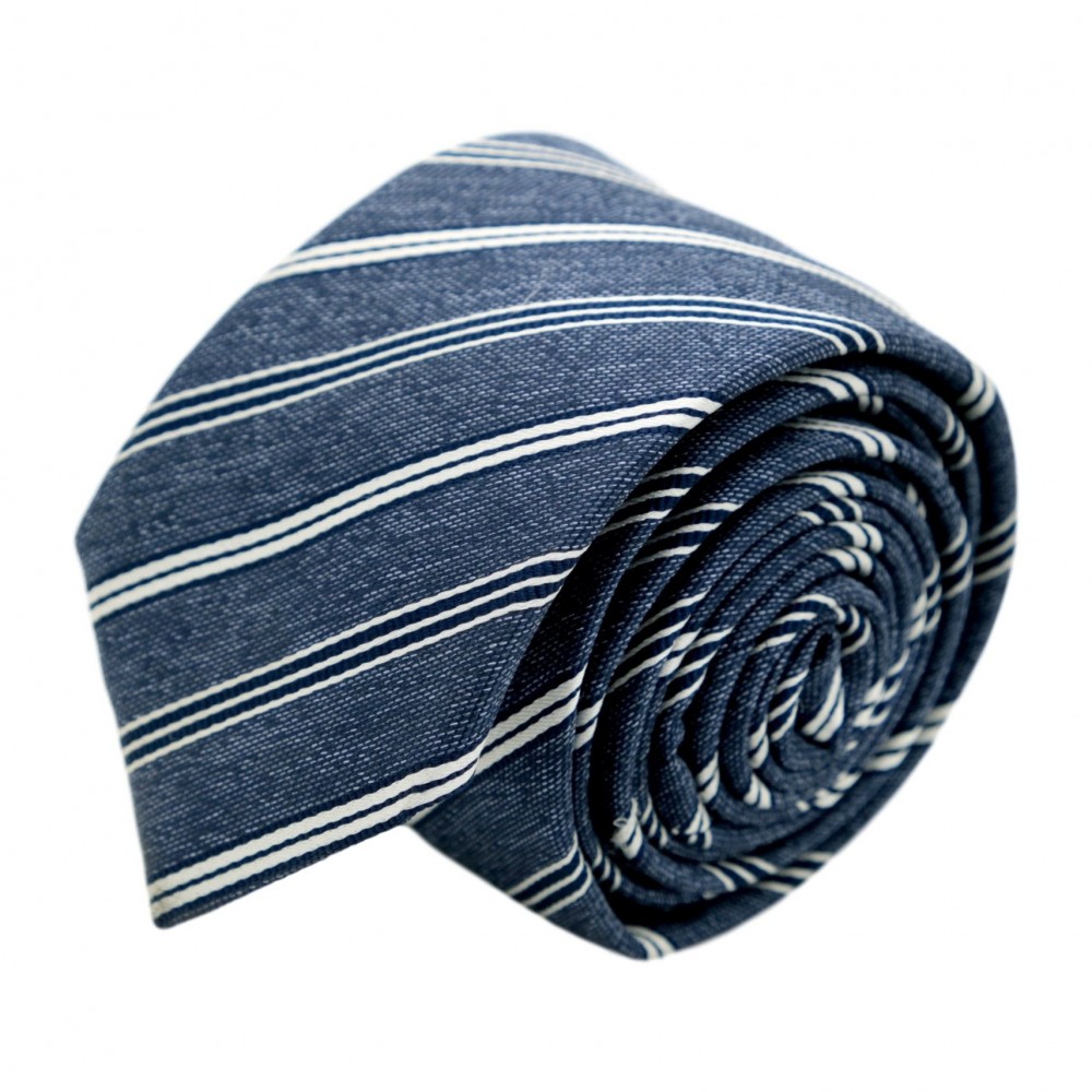 Cravate homme de marque Ungaro. Bleu à rayures bleues et blanches