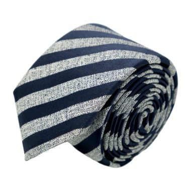 Cravate homme de marque Ungaro. Gris et Bleu marine à rayures