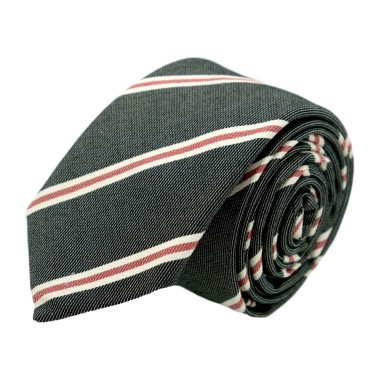 Cravate homme de marque Ungaro. Gris à rayures rouges en coton