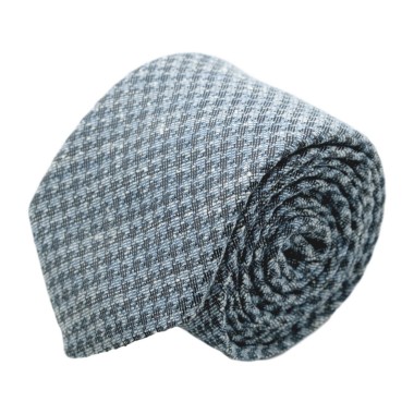 Cravate homme de marque Ungaro. Bleu "Pied-de-Poule" en soie et coton