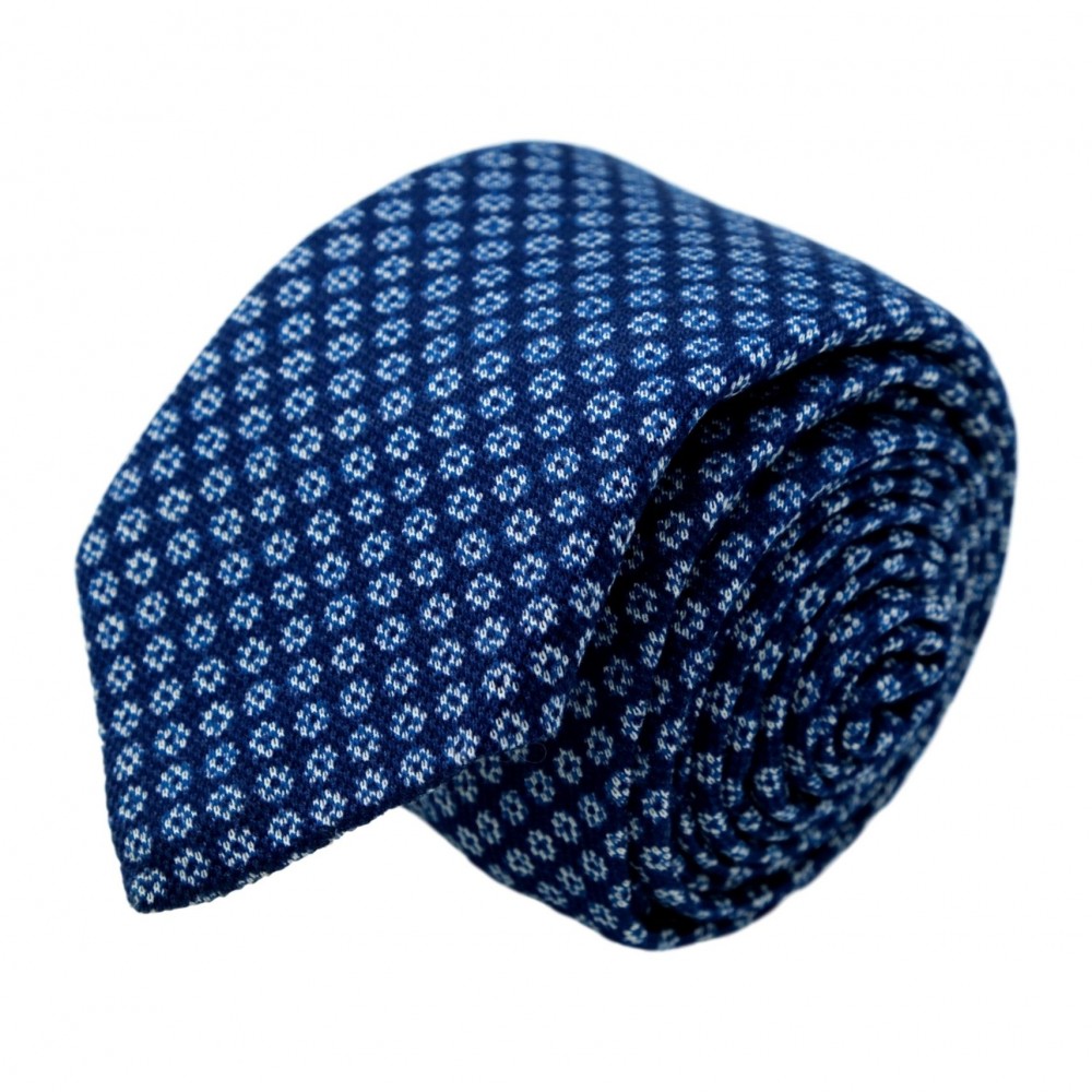 Cravate homme de marque Ungaro. Bleu à petites fleurs