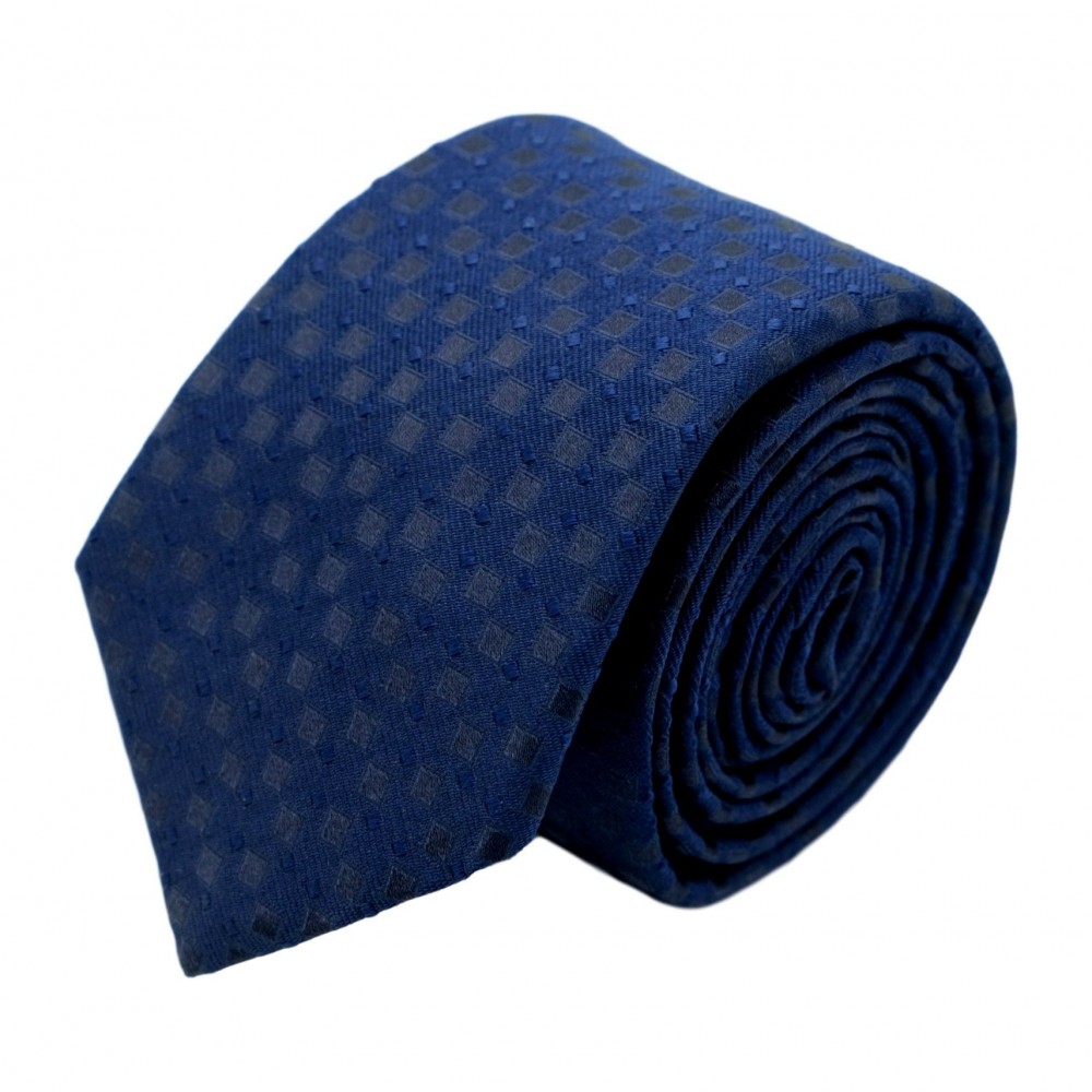 Cravate homme de marque Ungaro. Bleu marine à motifs carrés
