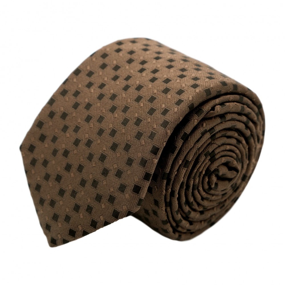 Cravate homme de marque Ungaro. Marron à petits carrés