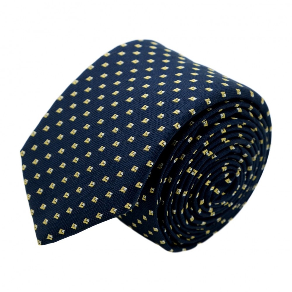 Cravate homme de marque Ungaro. Bleu marine à motifs jaunes