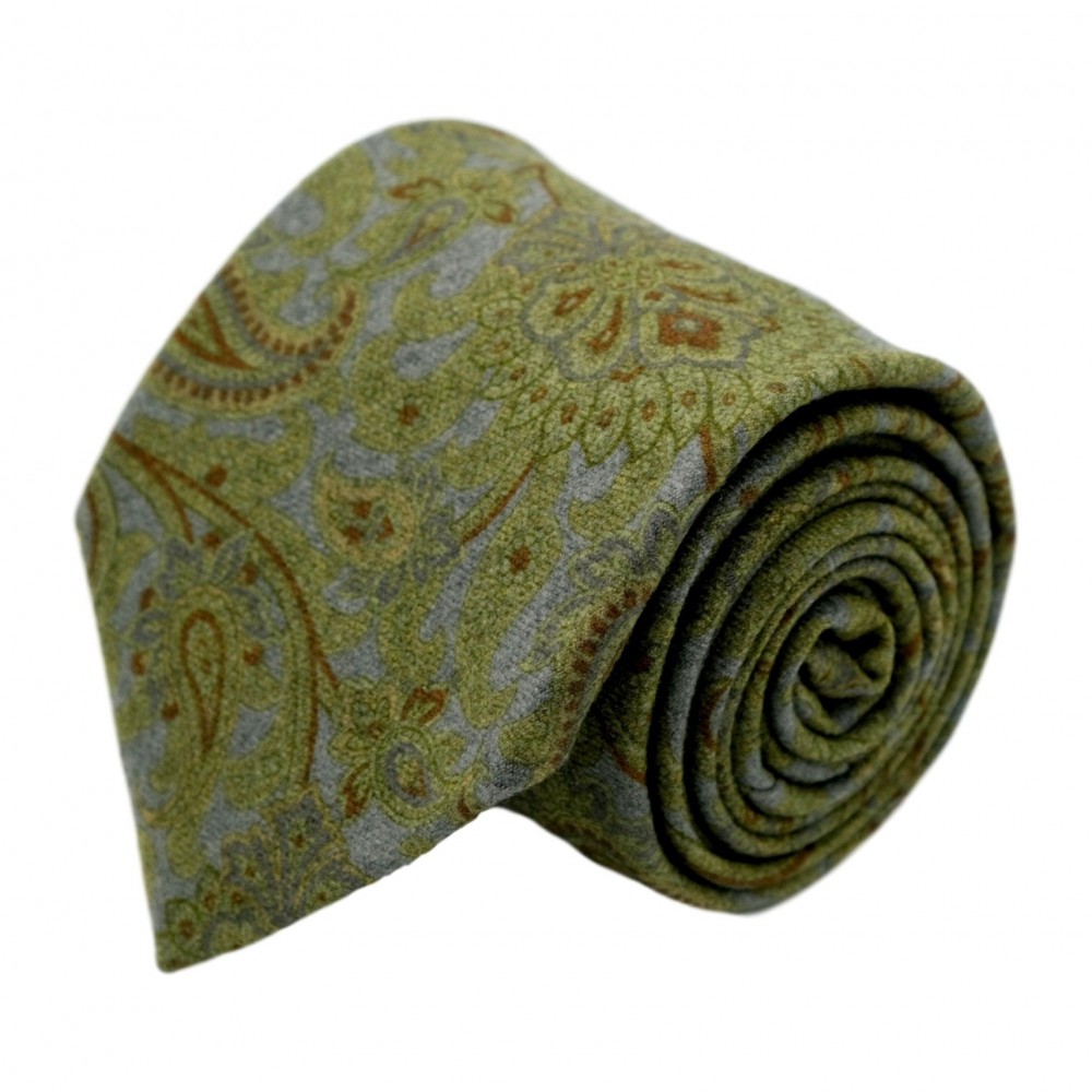 Cravate homme de marque Gianfranco Ferré. Vert à Paisley en laine