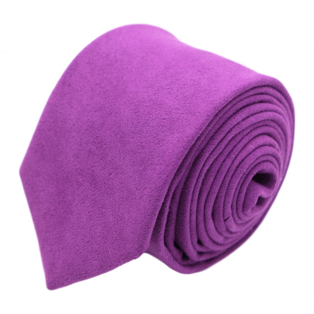 Cravate Homme en Velours. Violet uni