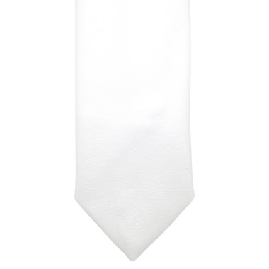 Cravate de mode en Cuir PU. Blanc uni