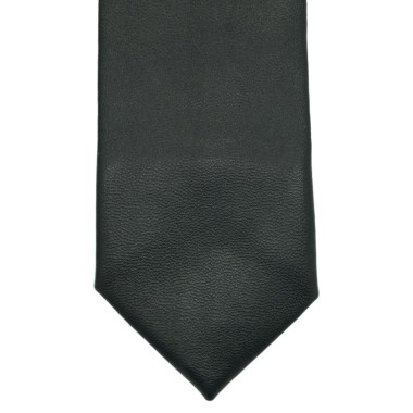 Cravate de mode en Cuir PU. Noir uni