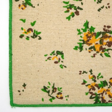 Ensemble Cravate et Pochette d'été Fleuri pour Homme. Beige et Vert 2