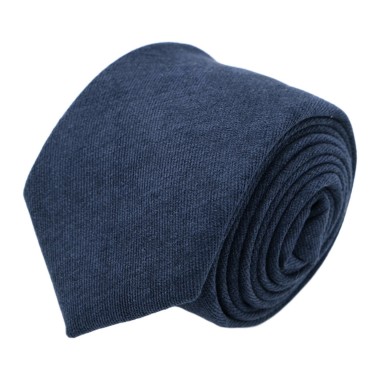 Cravate en velours côtelé (fines côtes). Bleu Marine