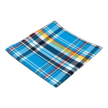 Pochette de costume homme Madras Turquoise