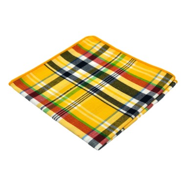 Pochette de costume homme Madras Jaune