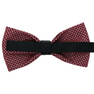 Noeud Papillon à ruban en simili cuir. Rouge Pied-de-Poule 2