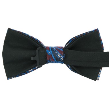 Noeud Papillon pour Homme mode anglaise. Bleu et Bordeaux à Paisley 2