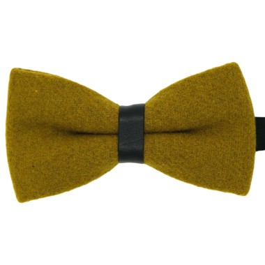 Noeud Papillon en Laine. Style et Qualité. Jaune moutarde