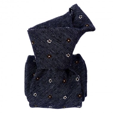Cravate luxe made in Italie. Bleu à petites fleurs....