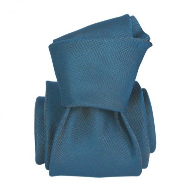 Cravate luxe made in Italie. Bleu uni. 3-Plis