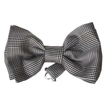 Noeud papillon luxe. Noir et blanc à motif Tartan