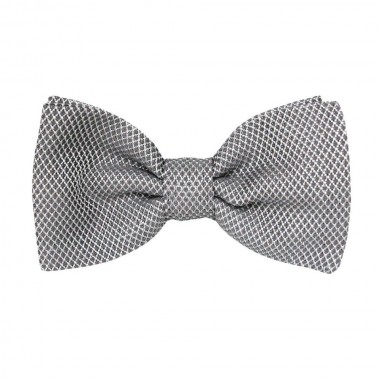 Noeud papillon luxe. Gris argent uni. Grenadine de soie