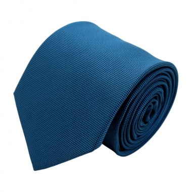 Cravate Classique Attora. Bleu canard très fin quadrillage