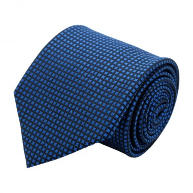 Cravate Classique Attora. Bleu roi à petits motifs carrés