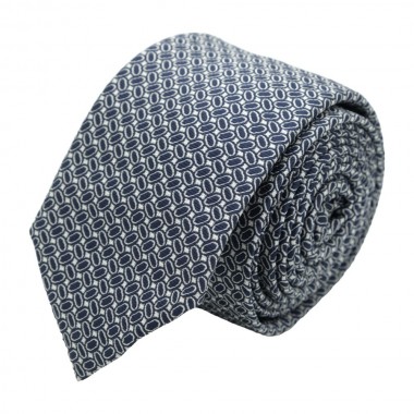 Cravate homme de marque Ungaro. Bleu marine à motifs ovales