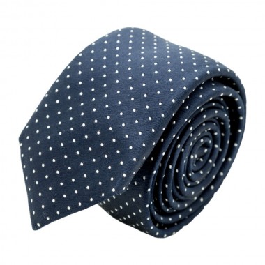 Cravate homme de marque Ungaro. Bleu marine à fins pois...