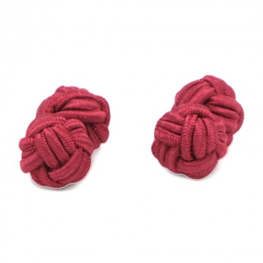 Boutons de manchette Passementerie. Deux boules. Rouge