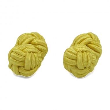 Boutons de manchette Passementerie. Deux boules. Jaune sable