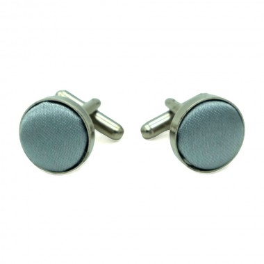 Boutons de manchette Métal. Classique uni. Gris argent