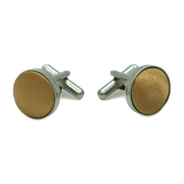 Boutons de manchette Métal. Classique uni. Beige champagne