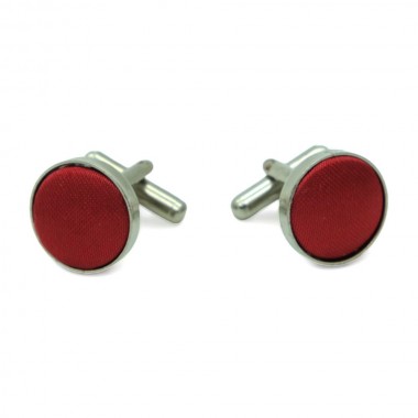 Boutons de manchette Métal. Classique uni. Rouge foncé