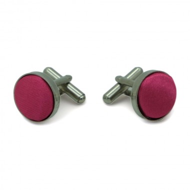 Boutons de manchette Métal. Classique uni. Rose Fuchsia