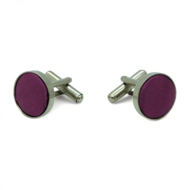 Boutons de manchette Métal. Classique uni. Violet foncé