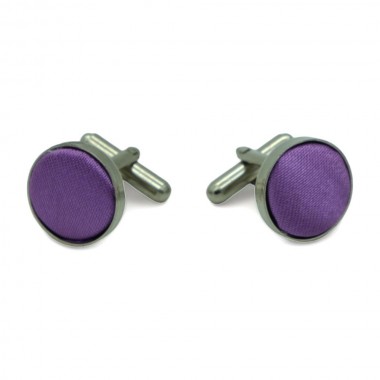 Boutons de manchette Métal. Classique uni. Violet clair