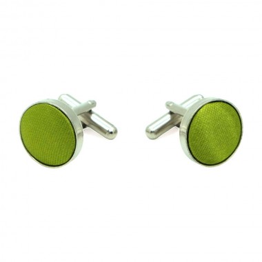 Boutons de manchette Métal. Classique uni. Vert olive