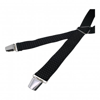 Bretelles pour homme. Noir à pois