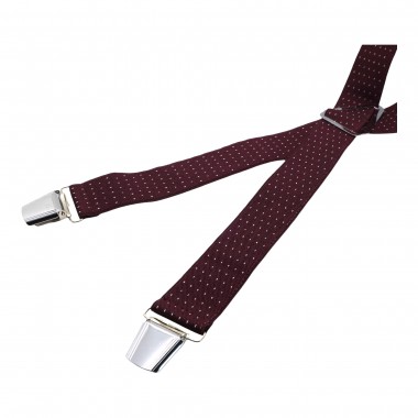 Bretelles pour homme. Bordeaux à pois