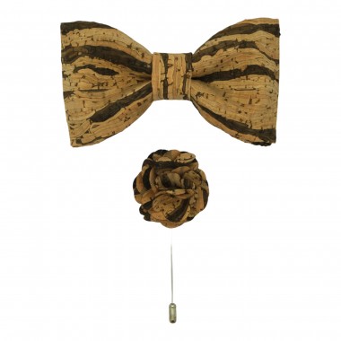 Ensemble en Liège Noeud papillon et Broche assortie....