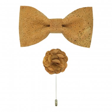 Ensemble en Liège Noeud papillon et Broche assortie....